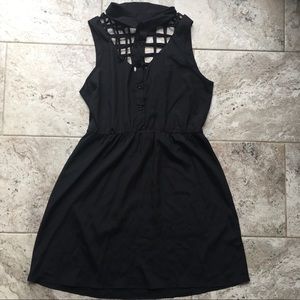 Cage button up sleeveless dress